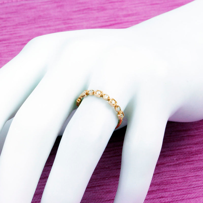 Solid 10K Rose Gold Fancy Diamond Ring TN10028