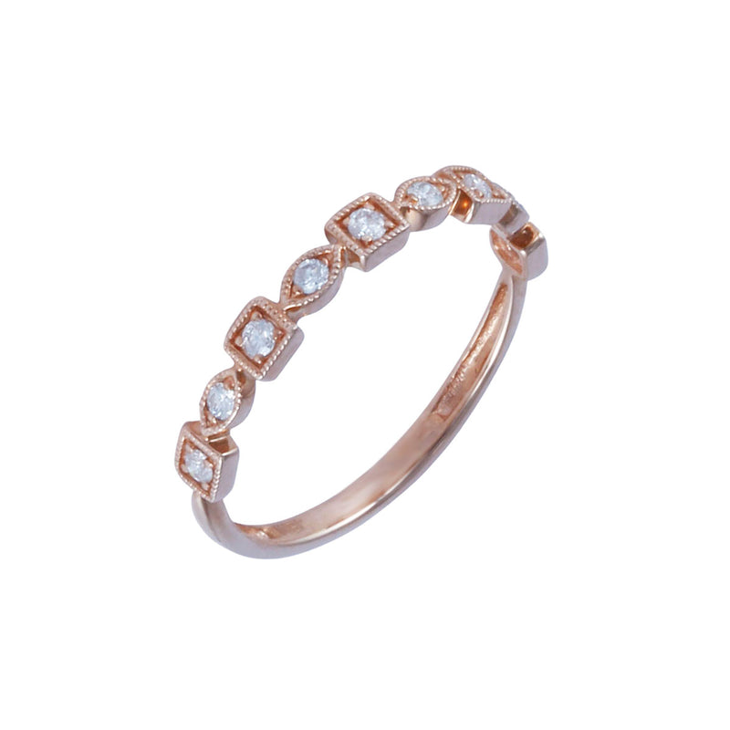 Solid 10K Rose Gold Fancy Diamond Ring TN10028