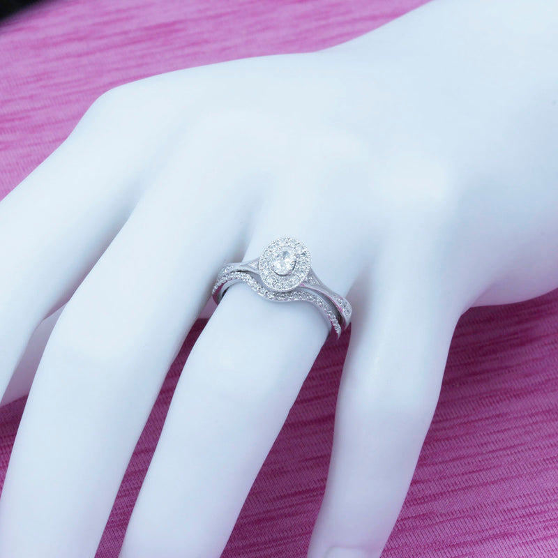 Solid 10K White Gold Fancy Diamond Ring TN10201