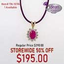 10k Solid Yellow Gold 1 Ruby Pendant TN-10196