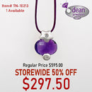 14k Solid White Gold 1 Amyth./ 2 Diamonds .04tw Pendant TN-10213