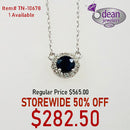 10k Solid White Gold 1 Sapphire/ 12 Diamond Pedant TN-10678