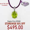 10k Solid Yellow Gold 1 Peridot/ Diamond Pendant TN-10902