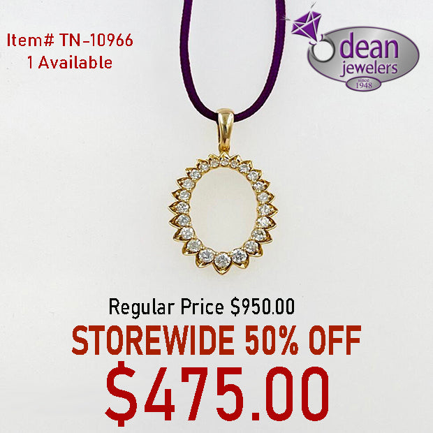 10k Solid Yellow Gold Diamond .25 Diamond Designer Style Pendant TN-10966