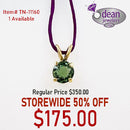 14k Solid Yellow Gold Green Tourmaline Pendant TN-11160