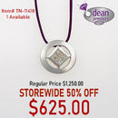 10k Solid White Gold Diamond Quad (4) Princess Cut Diamond Pendant TN-11418