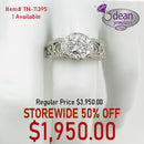 14k Solid White Gold 1 Lab Diamond/ 12 Natural Diamond Ring TN-11395