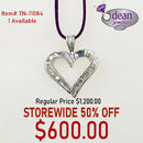 10k Solid White Gold 8 Diamond Heart Shapes Pendant TN-11084
