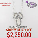 18k Solid White Gold 38- Diamond /18" Chain Designer Necklace TN-11086