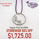 14k Solid White Gold 3 Princess Cut Diamond Designer Pendant TN-11090