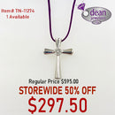 10k Solid White Gold 1 Diamond Pendant TN-11274