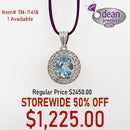 14k Solid White Gold 1 Blue/ 18 Diamond Pendant TN-11418