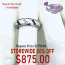 14k Solid White Gold 6 Black Diamond/3 Diamond Ring TN-1142