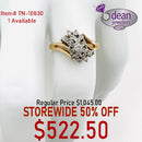14k Solid Yellow Gold Diamond Ring TN-10830