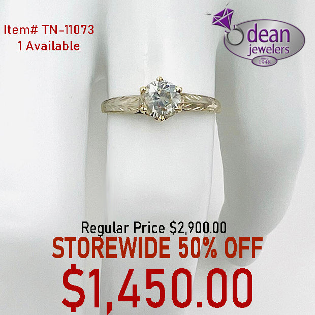 10k Solid Yellow Gold 1 Diamond .80tw TN-11073