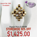 14k Solid Yellow Gold 3 Diamond Ring TN-11381
