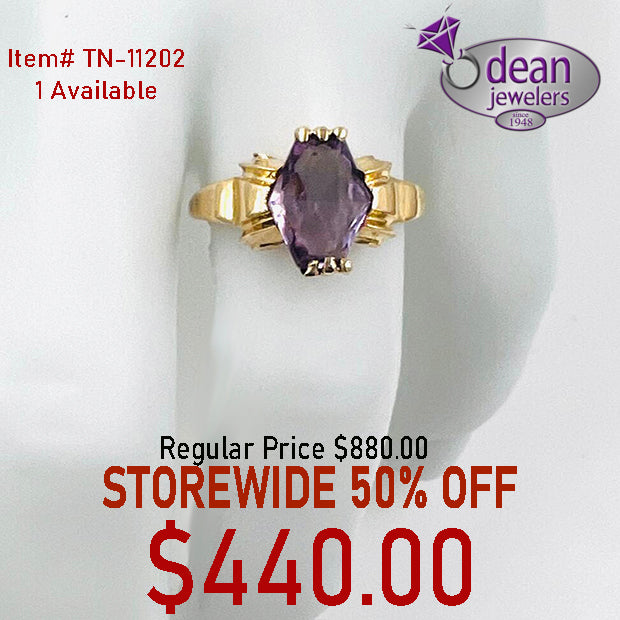 10k Solid Yellow Gold Ring TN-11202