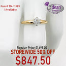 14k Solid Yellow Gold 1 Diamond 4.5mm. Ring TN-11383