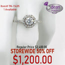 14k Solid White Gold Lab Diamond .59ct. Ring TN-11435