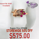 14k Solid Rose Gold 3 Rudy/ 1 Diamond Ring TN-10287