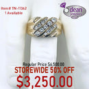 14k Solid Yellow Gold 13 Diamond Ring TN-11362