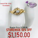 14k Solid Yellow Gold Diamond Ring TN-11232