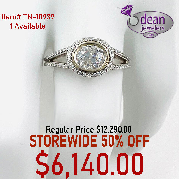 14k Solid White Gold Diamond Ring TN-10939