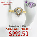 10k Solid Yellow Gold Diamond Ring TN-10560