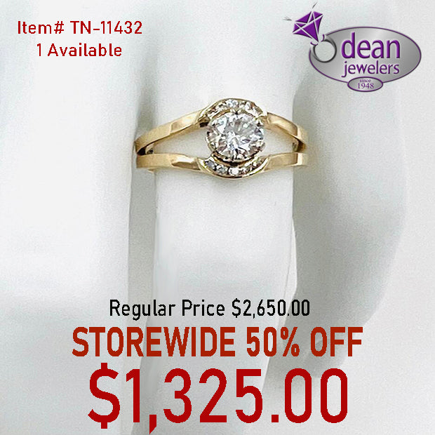14k Solid Yellow Gold Lab Diamond Ring TN-11432