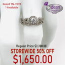 10k Solid White Gold Diamond Ring  TN-11019