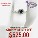 10k Solid White Gold Ceylon Sapphire Ring TN-11085
