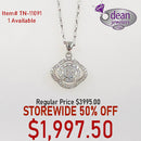 14k Solid White Gold 49 Diamond Pendant w 18" Chain TN-11091