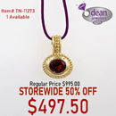 10k Solid Yellow Gold Garnet Pendant TN-11273