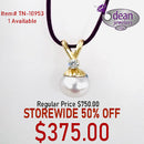 14k Solid Yellow Gold 1 Akoya Pearl 6.5tw. Pendant TN-10953