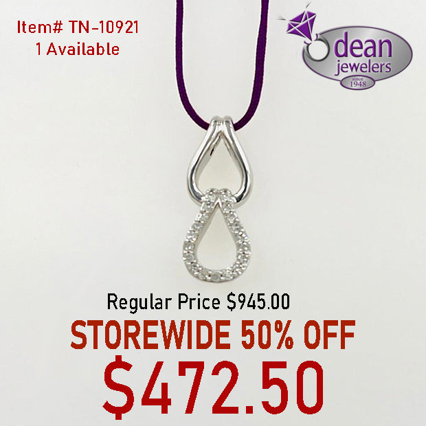 10k Solid White Gold Diamond Pendant TN-10921