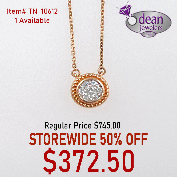 10k Solid Rose Gold 1 Diamond /18" 10k Chain Necklace TN-10612