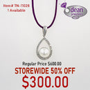 10k Solid White Gold 1 Pearl/ 28 Diamond Pendant TN-11028