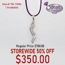 14k Solid White Gold 6 Diamond Pendant TN-11086