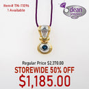 14k Solid Yellow Gold 1 Stone/ 4 Diamond Pendant TN-11096