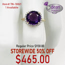 10k Solid Yellow Gold 1 Amethyst / CZ. Ring TN-10821