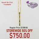 14k Solid Yellow Gold 3 Diamond 18" Chain Necklace TN-11143
