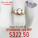 10k Solid Rose Gold 3 Opal / Diamond Ring TN-10885