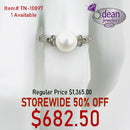 10k Solid White Gold 1 Pearl/ Diamond Ring TN-10897