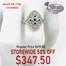 10k Solid White Gold 5 Sapphire Ring TN-10044