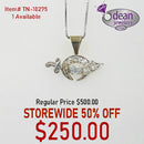 14k Solid White Gold 1 Cent. Diamond 3mm/ Diamond .20tw pendant TN-10275