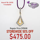 10k Solid Yellow Gold Diamond .20tw Pendant TN-10925