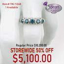 Platinum 5 Blue Diamonds/ Diamonds Ring TN-11248