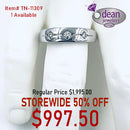 14k Solid White Gold 3 Diamond Ring TN-11309