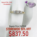 14k Solid White Gold 3 Diamond Ring TN-11315