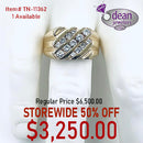 14k Solid Yellow Gold 13 Diamond Ring TN-11362